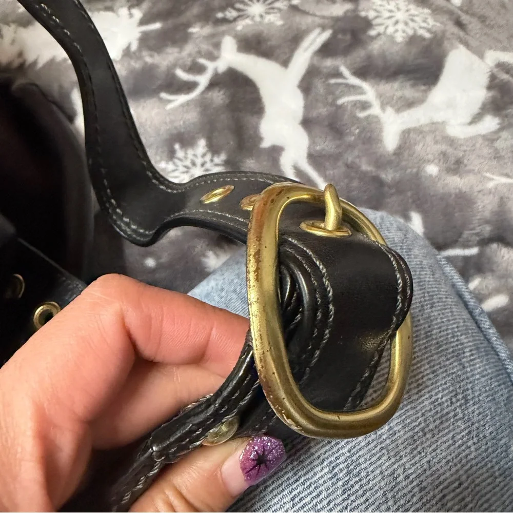 Coach Soho Black Leather Hobo Bag Brass Hardware 12406 - Picture 7 of 11